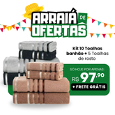 [ PROMOÇÃO JUNINA ] Kit 20 Toalhas + 5 toalhas de rosto ( Brinde Exclusivo )