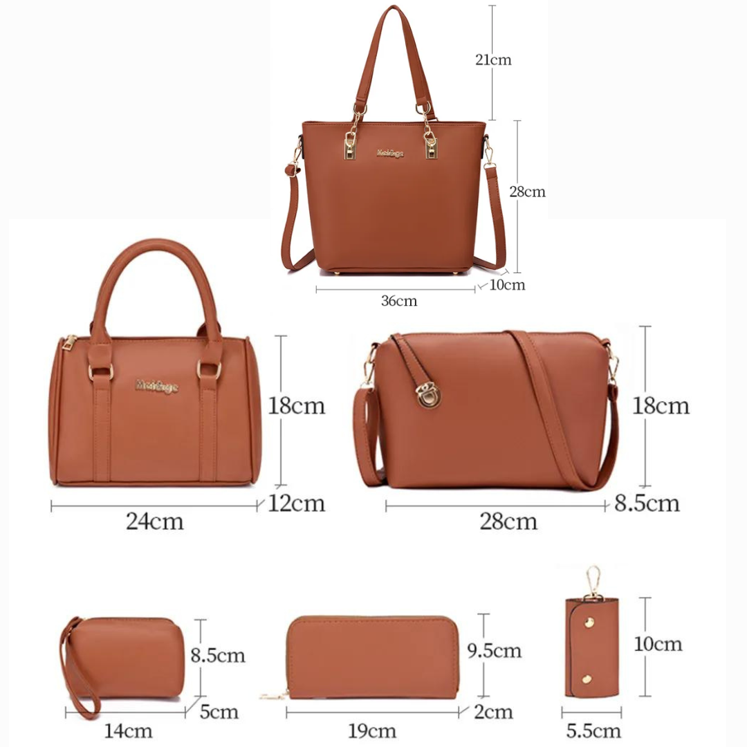 Kit 6 Bolsas de Couro Luxo Meiege - Oferta Exclusiva