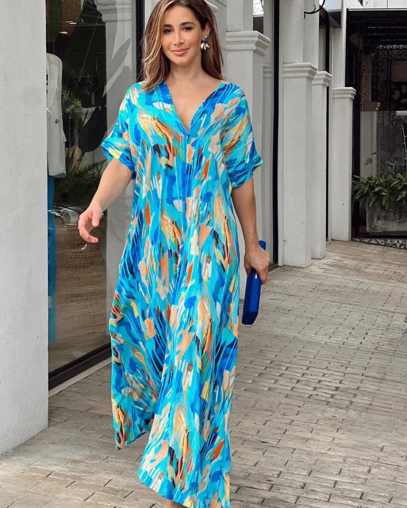 Vestido Mar Azul Coleção de Verão