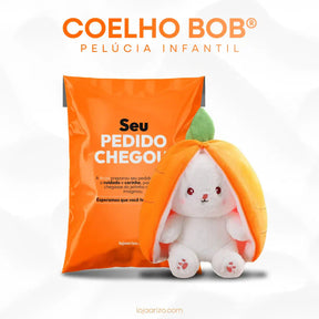 Abraço Mágico - Coelho de Pelúcia Infantil + Brinde Surpresa